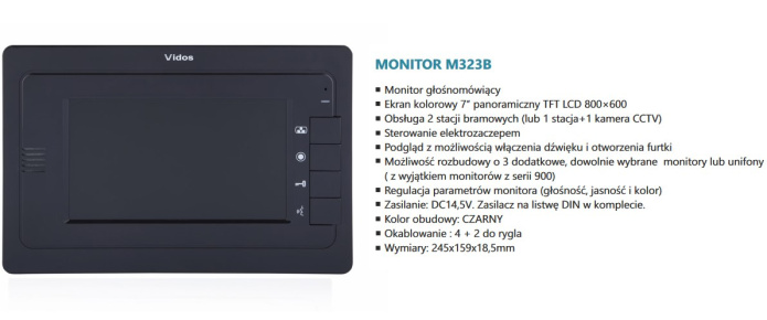 Vidos M323B – Monitor wideodomofonu